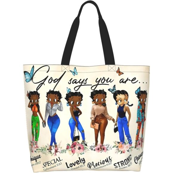 Women Tote Bag Polyester Large Capacity Casual Travel Shopping - Picture 2 of 9